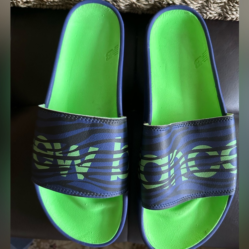 🆕 New Balance Mens Blue Slides Size 13 Smf200z1